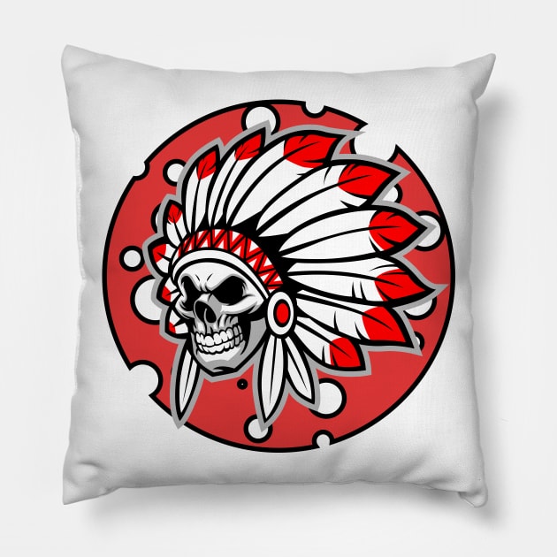 Skull indian Pillow by Johnny_Sk3tch