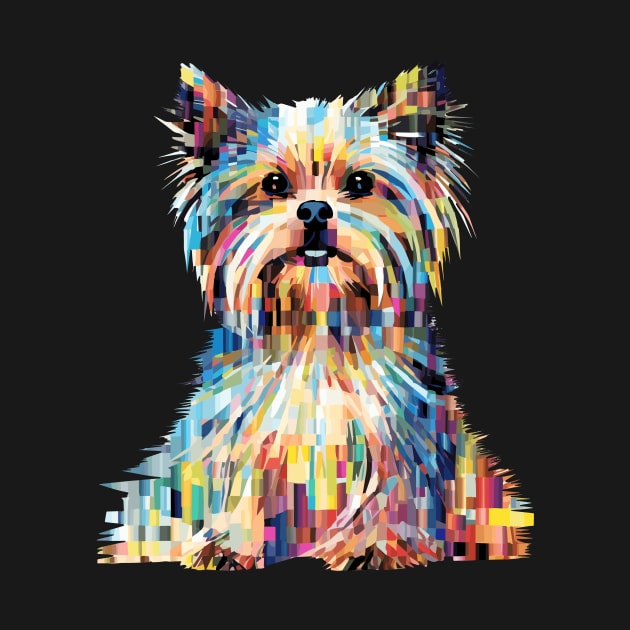 Yorkshire Terrier Dog Pet World Animal Lover Furry Friend Abstract by Cubebox