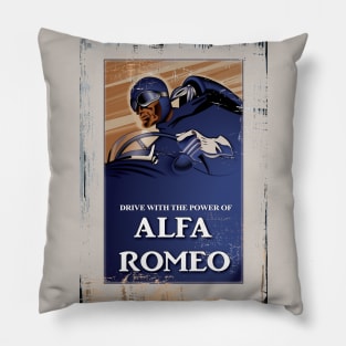 Alfa Romeo Vintage Poster Distressed type 1 Pillow