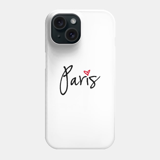 Paris with red heart Phone Case by beakraus