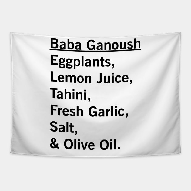 Baba Ganoush Eggplant Recipe Vegan Vegetarian Foodie Gift Tapestry by CoolFoodiesMerch