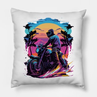 motorcycle ride Pillow