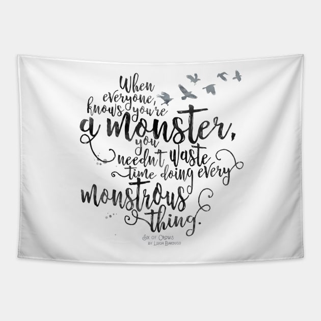 Six of Crows - Monster - White Tapestry by eviebookish