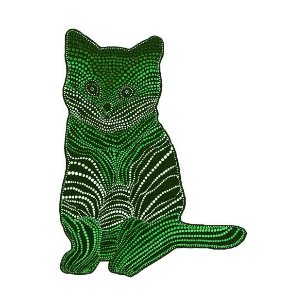 Meow Meow - Monochrome Green by Amy Diener