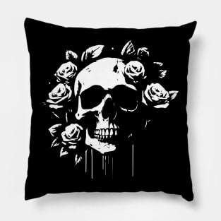 skull with roses Pillow