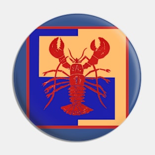 Lobster Square Designer Background Pin