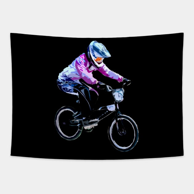 bmx race Tapestry by rickylabellevie