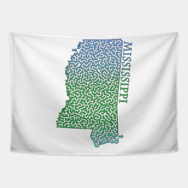 State of Mississippi Colorful Maze Tapestry by gorff