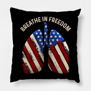 Breathe In freedom USA Flag Patriotic Pillow