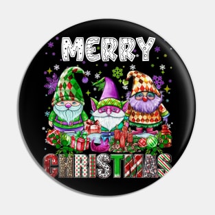 Merry Christmas Gnome Family Funny Xmas Tree Women Men Kids Pin