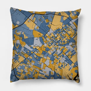 Lexington Map Pattern in Blue & Gold Pillow