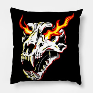 Flame Skull Pillow