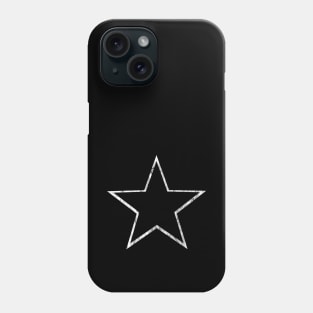Distressed Black with White Border Star Phone Case