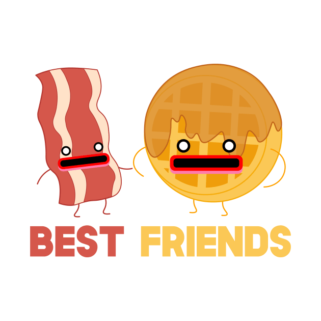 Bacon and Waffles Best Friends Matching Couple by SusurrationStudio