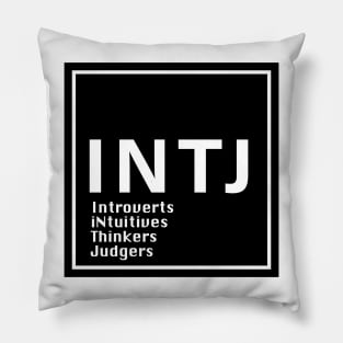 INTJ MBTI, 16 Personalities , black Pillow