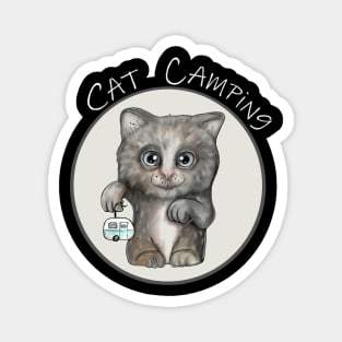 Cat Camping Magnet