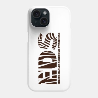 Ehlers-Danlos Syndrome Awareness Typographic Zebra Black Phone Case