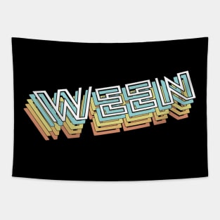 Ween Retro Typography Faded Style Tapestry