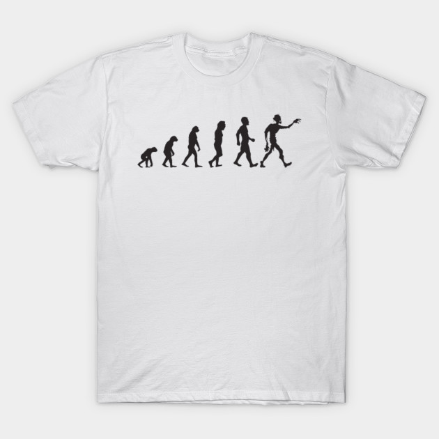 Halloween Zombie Evolution White Adult T-Shirt