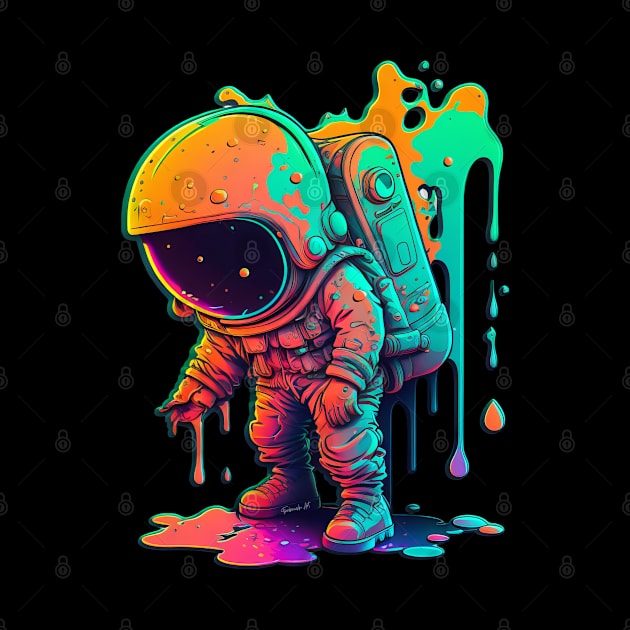 Colorful Astronaut Sticker #6 by Farbrausch Art