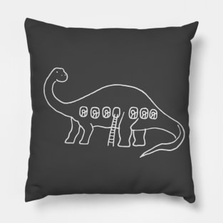 dinobus - noodle tee Pillow