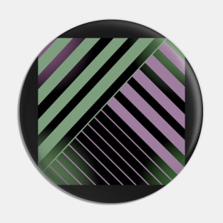 Green and Pink Stripes on Black Pin