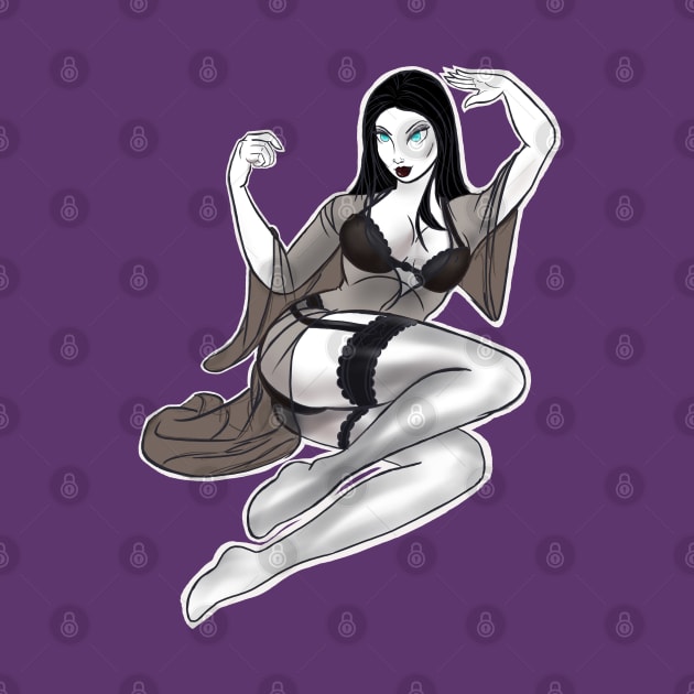 Morticia Addams Pin-Up by CheekyCreepy