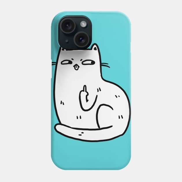 Middle Finger Cat Phone Case by MichelleScribbles