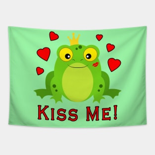 Frog Prince Kiss Me Tapestry