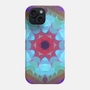 Retro Mandala Flower Red Blue and Purple Phone Case