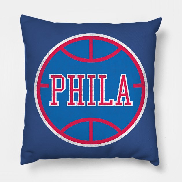 Philadelphia Vintage Basketball Pillow by WalkDesigns