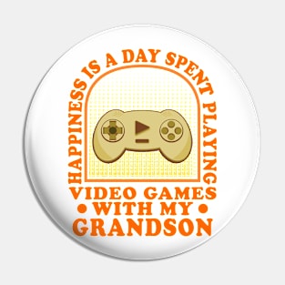 Happiness Is A Day Spent Funny Gaming Grandparents Pin