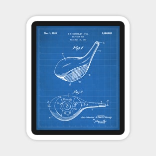 Golfing Driver Patent - Golfer Golf Coach Art - Blueprint Magnet