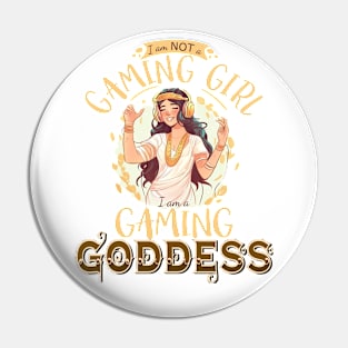 Gaming Girl Gaming Goddess Fun Cartoon Design Pin