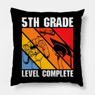 5th Grade Level Complete TShirt Graduation Gift for Gamer Pillow