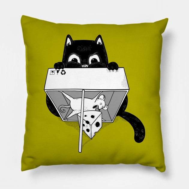 cat lovers-mouse trap Pillow by baha2010