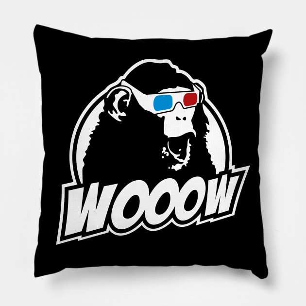 Wooow - 3D amazed Ape Pillow by CheesyB