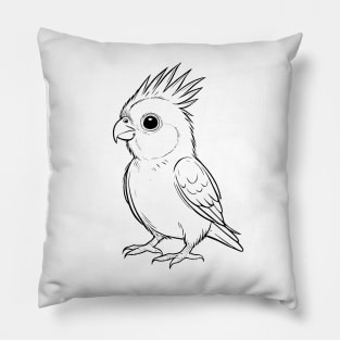 Cute Baby Cockatiel Animal Outline Pillow