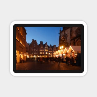 Gabled houses, Prinzipalmarkt, Christmas market, Munster, city, Westphalia Magnet