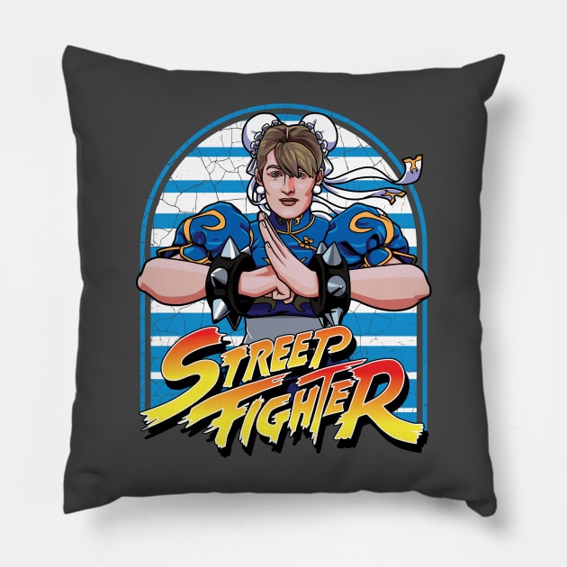 Meryl Streep Fighter Pillow by RetroReview