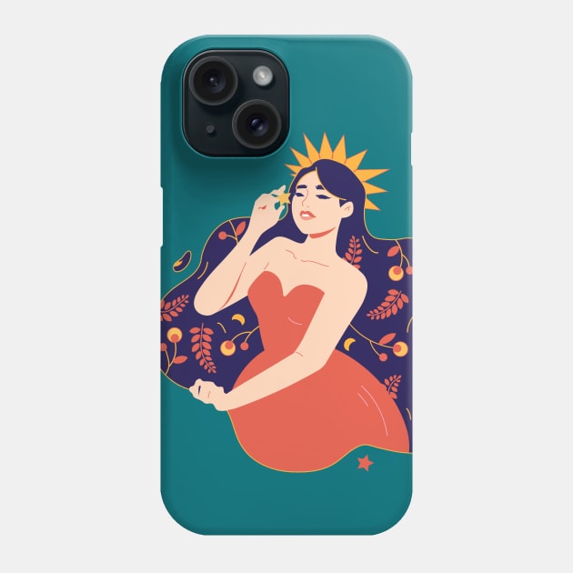 Nature's Crown - Green Phone Case by kjm.illustrations