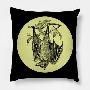 Halloween Bat, Omen, Signs and Fortunes - Pale Green and Black Variation Pillow