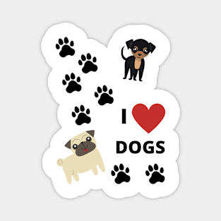 I Love Dogs Magnet