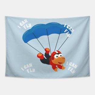 Vector illustration of a cute skydiver. Tapestry