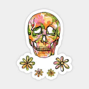 Bright skull and flowers with spring colors Magnet