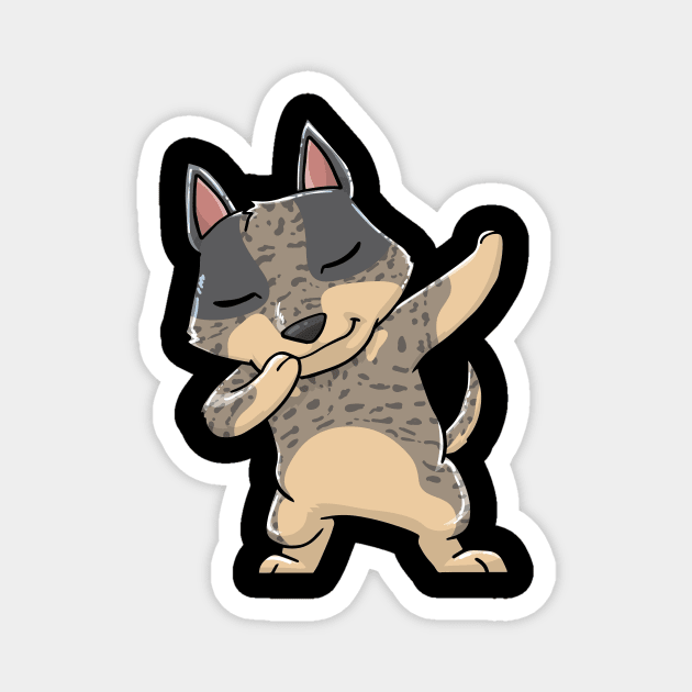 Blue Heeler Dog Kawaii Dabbing Magnet by KAWAIITEE