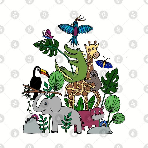 Jungle Animals Pileup by HLeslie Design