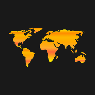 World map orange yellow gradient T-Shirt