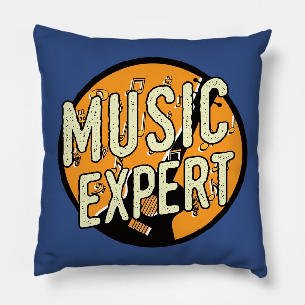 Music Expert guitar musical notes Pillow by dancedeck