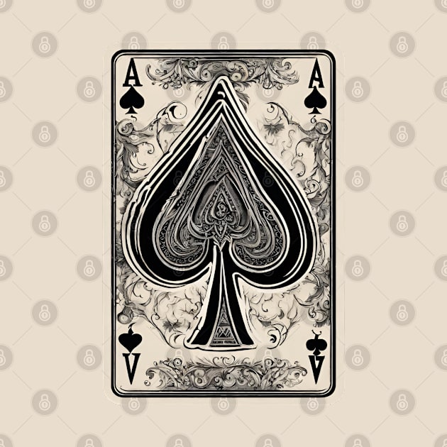 Ace of Spades Poker Card Game Casino Lucky by Elysian Alcove